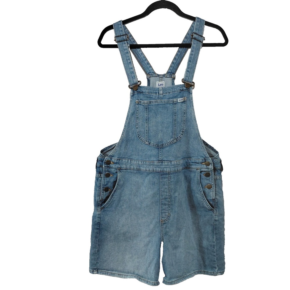 Lee Workwear Bibbed Jeans Overalls Shortalls Women's LG Medium Wash Denim